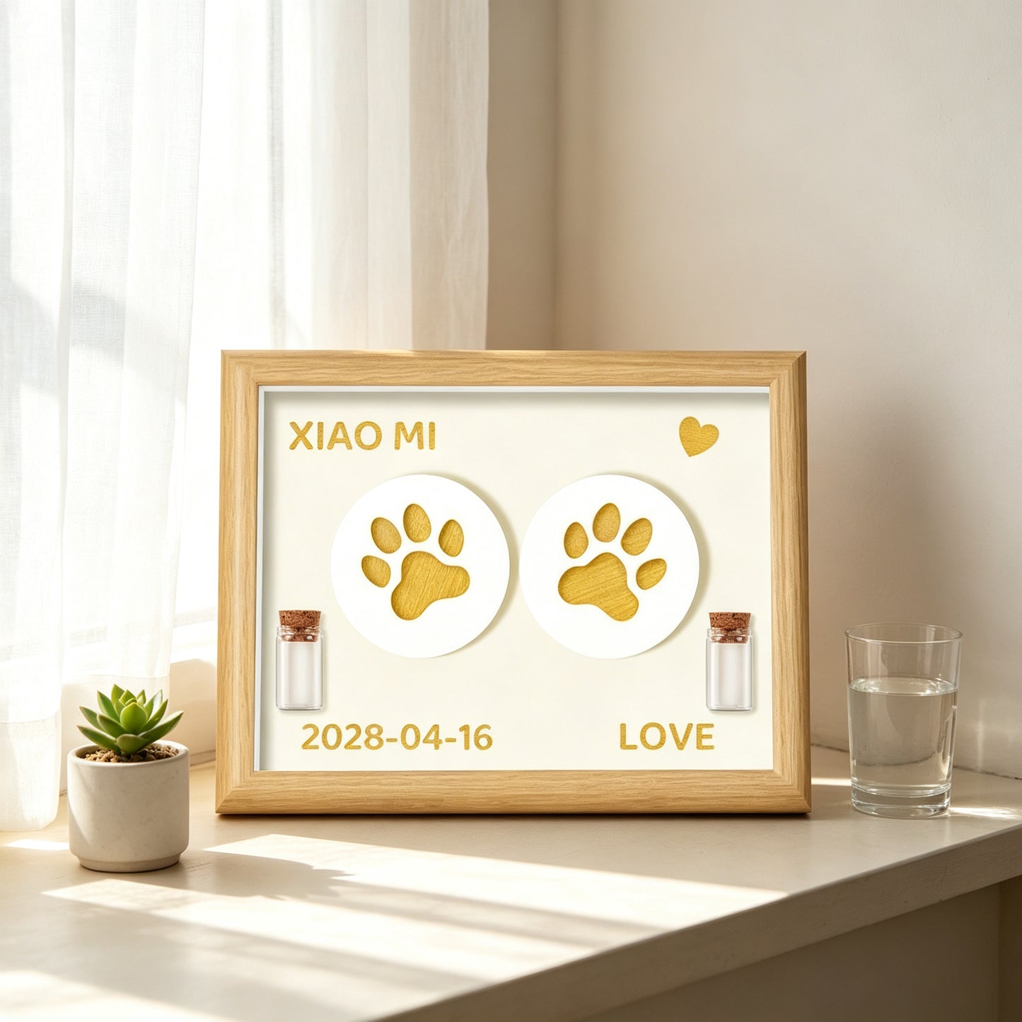Pet paw print commemorative ink pad, dog paw print photo frame, cat hair commemorative bottle, pet ink pad, cat footprint commemorative item