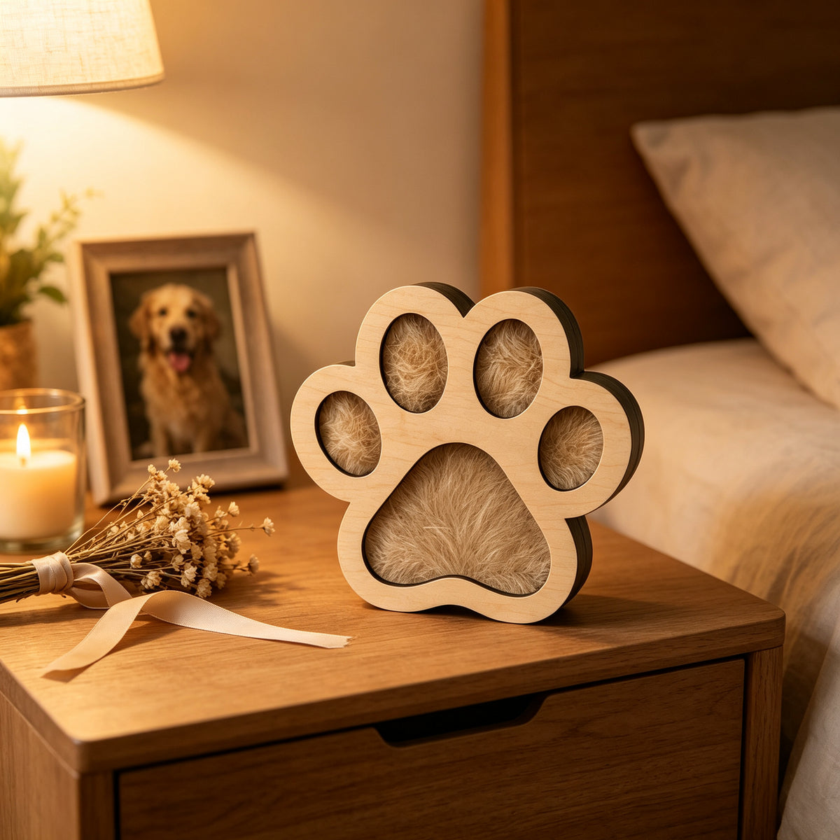 Dog Paw Print Souvenir, Pet Memorial Decoration, Desktop Healing Gift