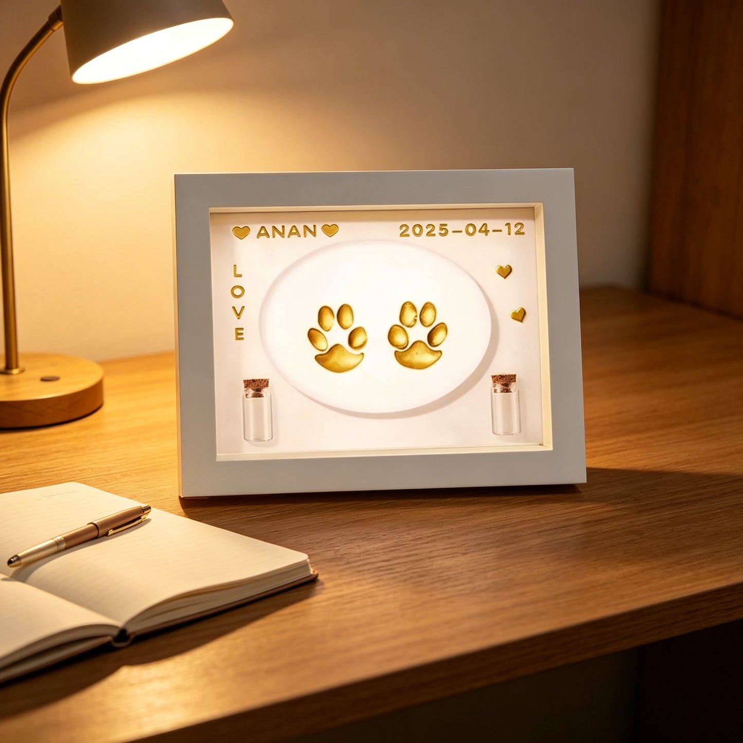 Pet paw print commemorative ink pad, dog paw print photo frame, cat hair commemorative bottle, pet ink pad, cat footprint commemorative item
