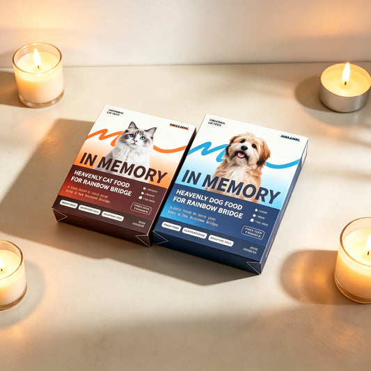 Commemorative paper products for cats and dogs, paper products that mimic cat and dog food.