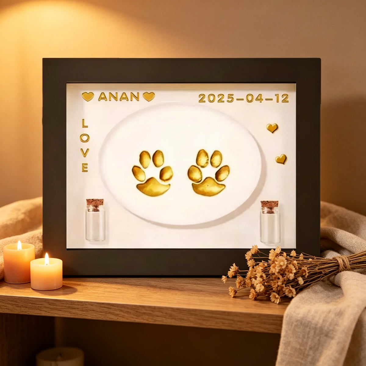 Pet paw print commemorative ink pad, dog paw print photo frame, cat hair commemorative bottle, pet ink pad, cat footprint commemorative item